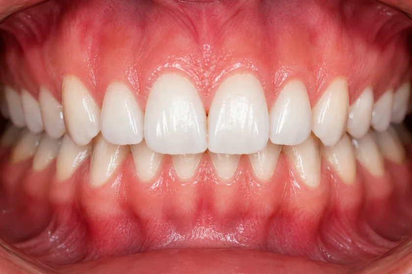 Deep bite — upper front teeth covering too much of the lower teeth