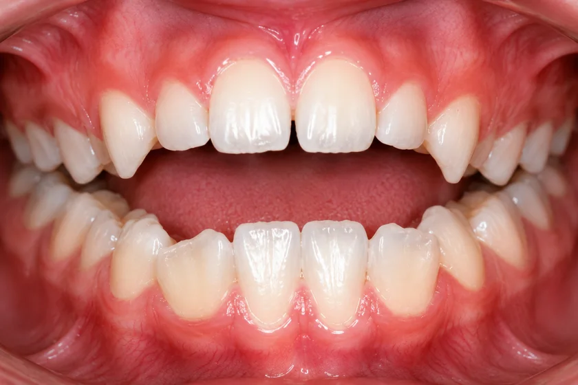Open bite — front teeth not meeting when the back teeth are closed
