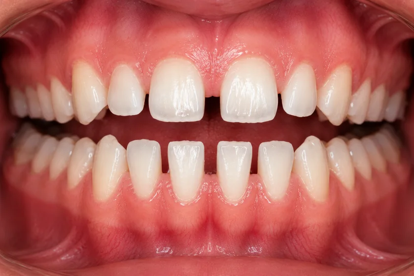Spacing — noticeable gaps between the teeth